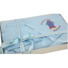 Personalised Baby Boy Gift Set Sleepsuit & Blanket Boxed Cute Rocket Design Newborn Gift